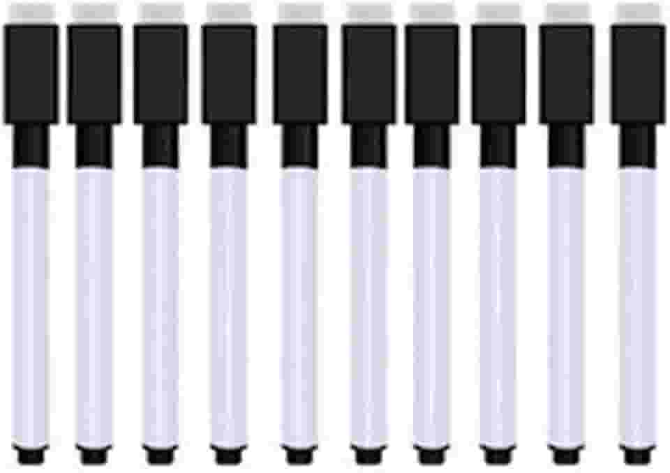 Canetas Apagáveis para Quadro Branco 10 Unidades – Cor Preta – Uso Escolar, Escritório e Lousa Magnética – Ponta Fina