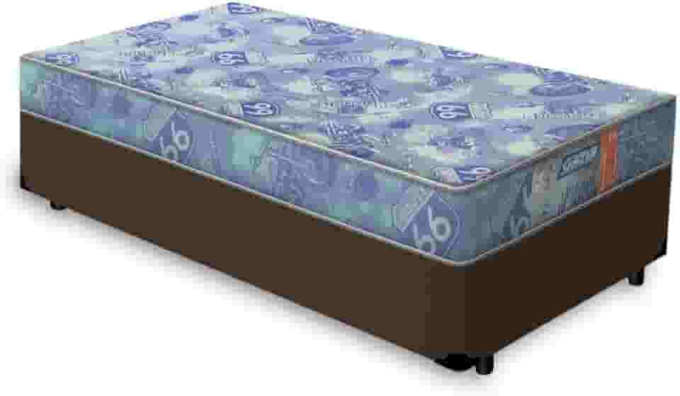 Cama Box Solteiro Marrom Gazin Supreme + Colchão de Espuma D20 78x188x37cm