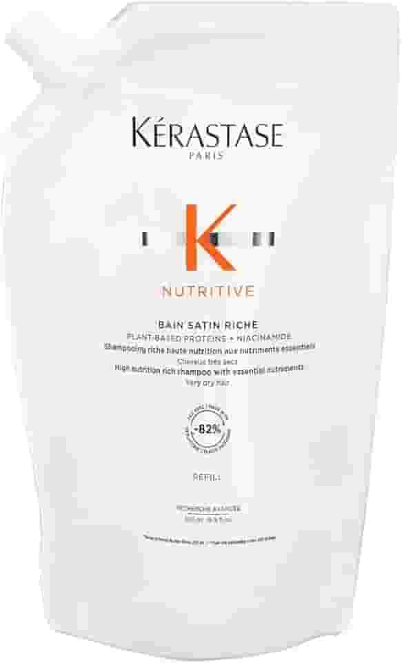 Kérastase | Shampoo Bain | Nutritive Satin Riche | Nutrição para cabelos muito secos | Hidratação | Brilho | Maciez | Niacinamida | Glicerina | Refil | 500ml