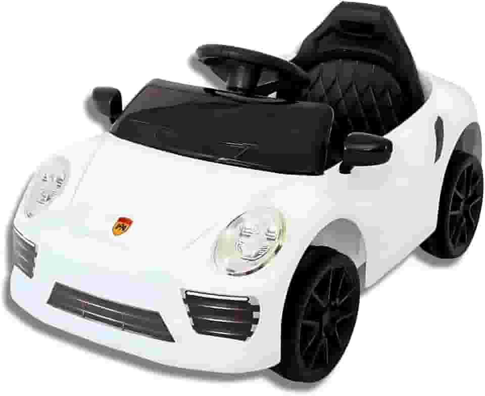Carro Elétrico 12V de Passeio Infantil com Luz Som e Controle Remoto (Branco)