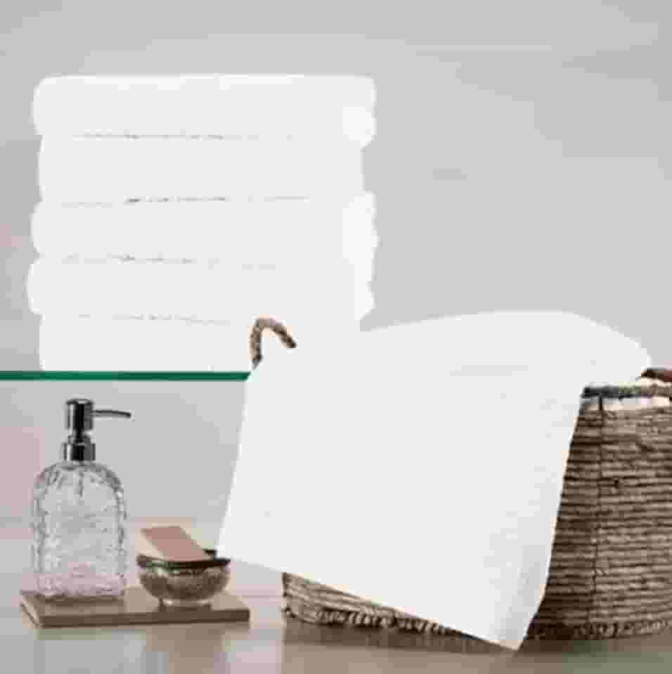 Kit 4 Toalhas de Rosto 100% Algodão Academi a Salão Beleza Lavabo Tam 65x40 cm -280 gr/m2 - TEKA Coleção Escala Belleza Branca ou Preta (Branca)