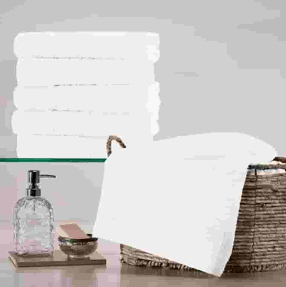 Kit 4 Toalhas de Rosto 100% Algodão Academi a Salão Beleza Lavabo Tam 65x40 cm -280 gr/m2 - TEKA Coleção Escala Belleza Branca ou Preta (Branca)