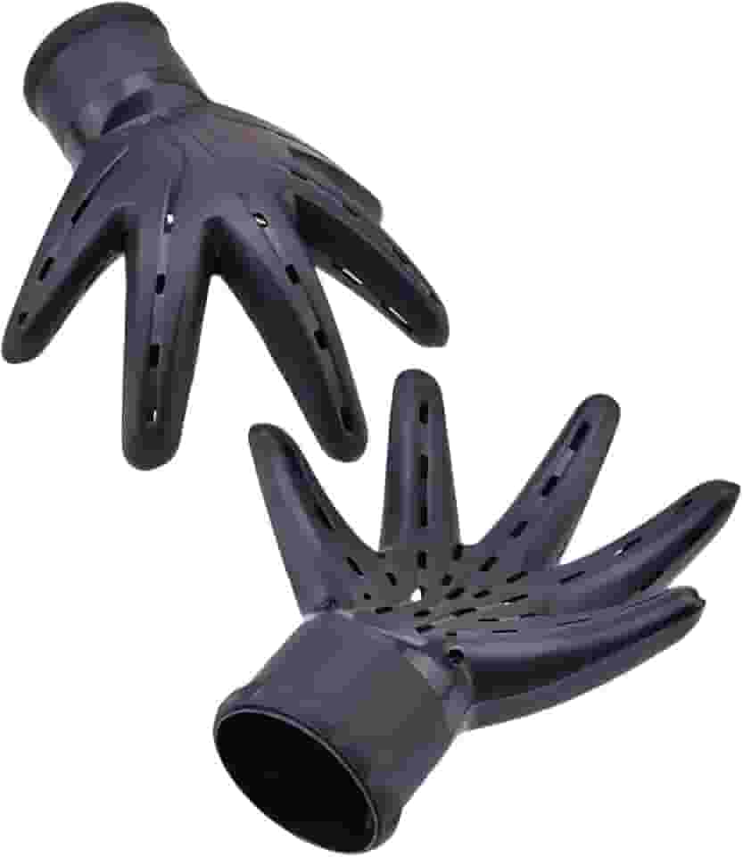 Difusor de Cabelo em Forma de Mão Profissional | Acessório Universal para Secador, Reduz Frizz e Define Cachos | Ideal para Cabelos Encaracolados ou Ondulados (Preto)