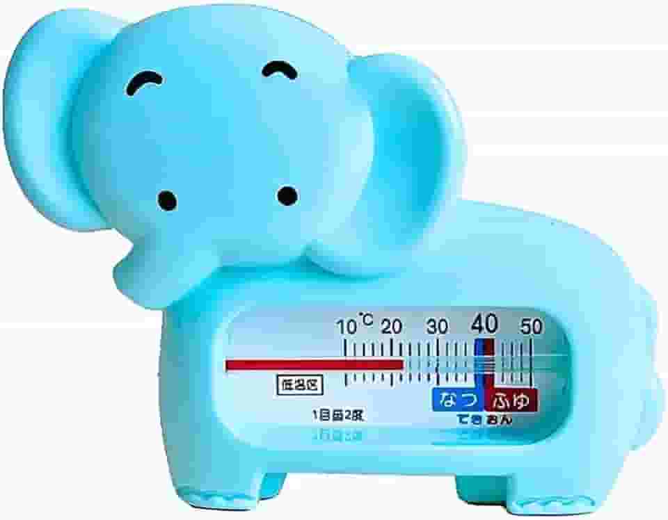 Termômetro de Banho Infantil Elefante Azul Castela, Medidor de Temperatura Seguro e Divertido para Bebês, Design Lúdico e Fácil Leitura em °C