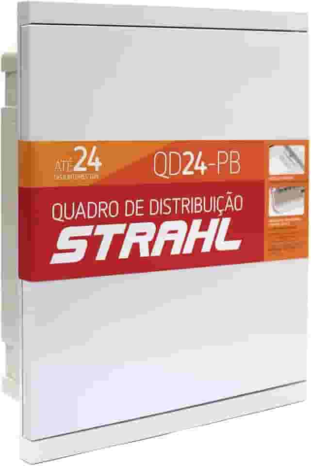 Quadro de Embutir para Até 24 Disjuntores Din Strahl QD24-PB