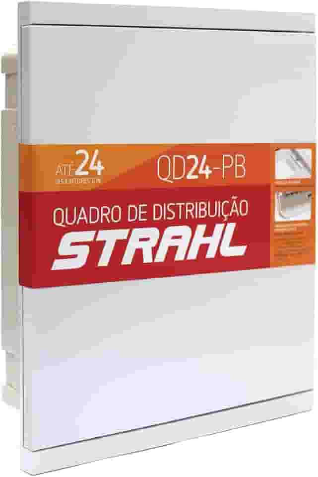 Quadro de Embutir para Até 24 Disjuntores Din Strahl QD24-PB