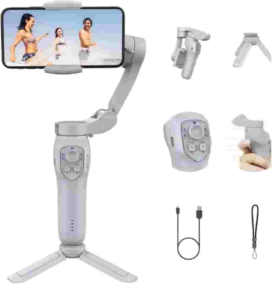 Estabilizador Gimbal para Celular Portatil, 3 Eixos, 8h, Seguimento Inteligente, Design Ergonômico, Compatível com Android e Compatível com IOS