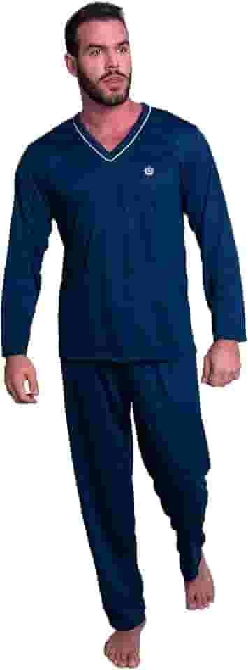 Pijama MVB Modas Longo Adulto Masculino Manga Comprida E Calça