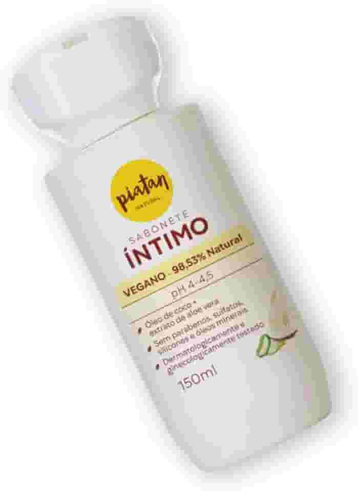 Sabonete Liquido Intimo Natural e Vegano Oleo de Coco e Aloe Vera Controle do pH 150ml Piatan Natural