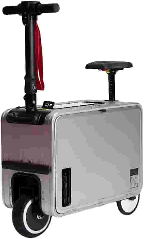 Espeksvika Mala Elétrica Inteligente Para Scooter De 30L, 20" Viagens, Com Assento E Luz Led, Bateria Longa Duração Leve (Prata)