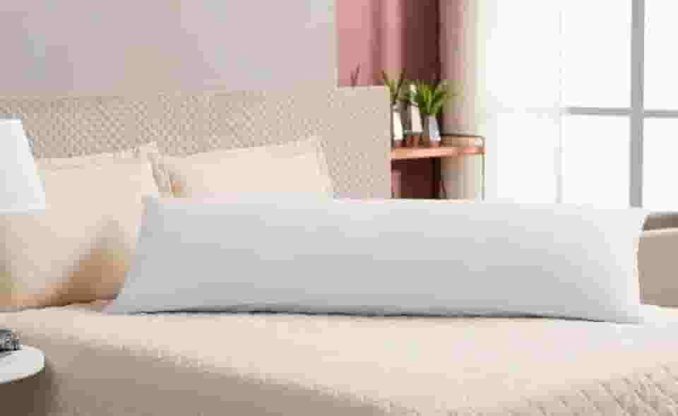 Xuxão Travesseiro de Corpo Antialérgico + Fronha Lavável Com Zíper (Branco)