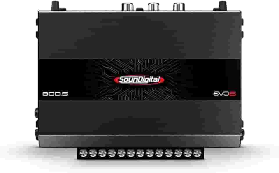 Módulo Amplificador Soundigital 800.5 Evo6 Classe D 5 Canais - 4 Canais Estéreo 4 Ohms Ou 2 X Bridge 8 Ohms - 1 Canal Para Subwoofer 4 Ohms - 800 Wrms Sd800.5 800.5-4 Evo6