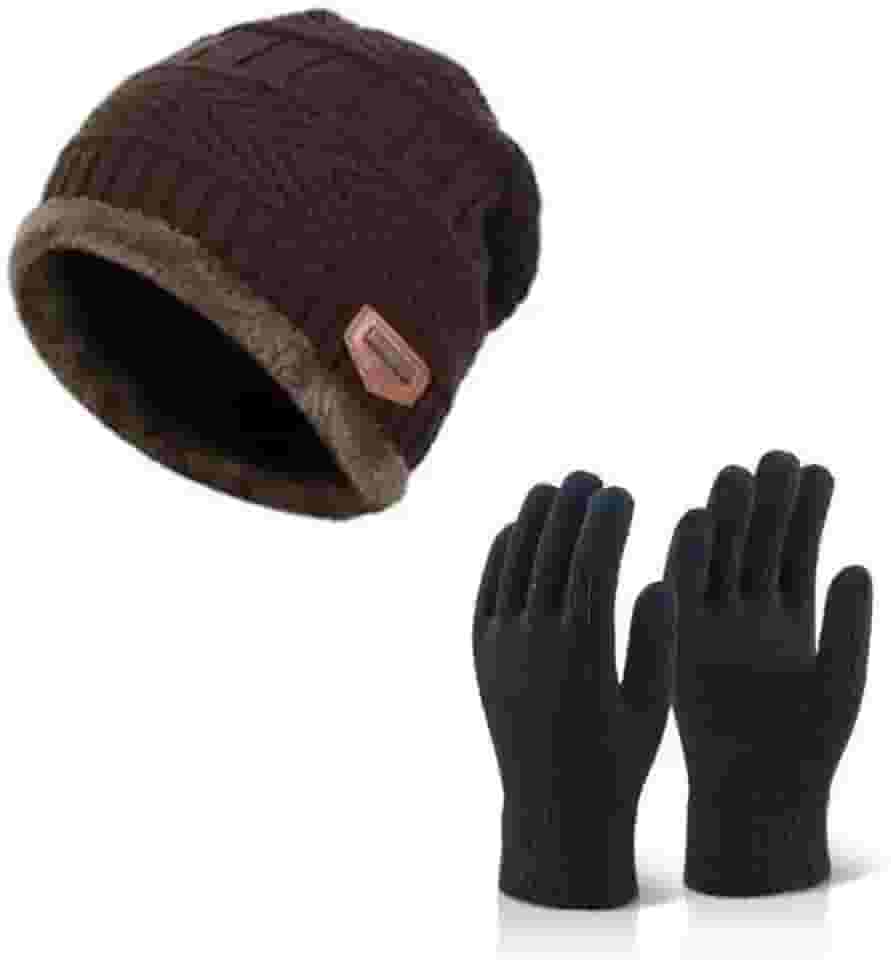 Kit Touca Gorro e Luva Masculino e Feminino Peluciado e Forrado Para Frio Inverno Touca e Luva Inverno