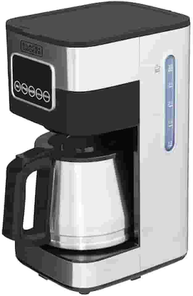 BLACK+DECKER Cafeteira Elétrica 110 V Inox, Filtro Permanente e Lavável, Capacidade 1,5 L, Ate 38 Cafézinhos, Painel Digital, Modelo CM350G-BR