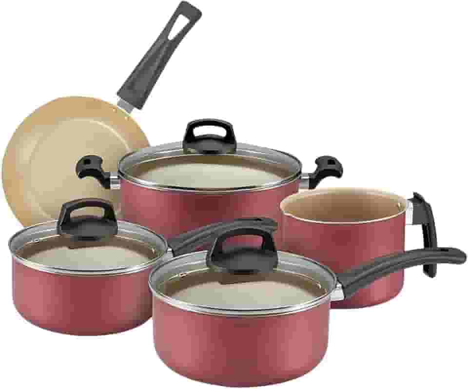 Jogo Panelas 5 Peças Cereja Antiaderente Alumínio Premium + 3 Espátula