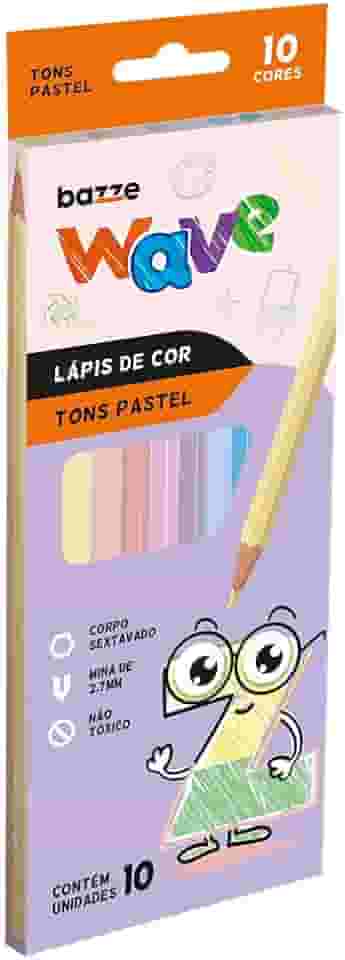 Lapis Cor Bazze Wave Pastel 10 Cores