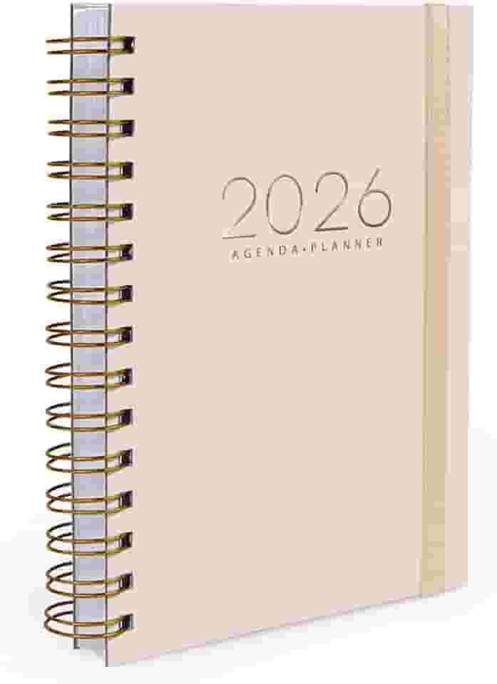 Agenda Planner Diária 2026 Minimalista Amarelo Manteiga