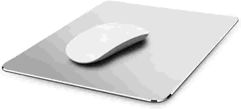 Mouse pad de metal de alumínio, ultrafino, para inverno e verão, duplo uso, impermeável, controle rápido e preciso para jogos e escritório (prata) ..., Small Silver, Small