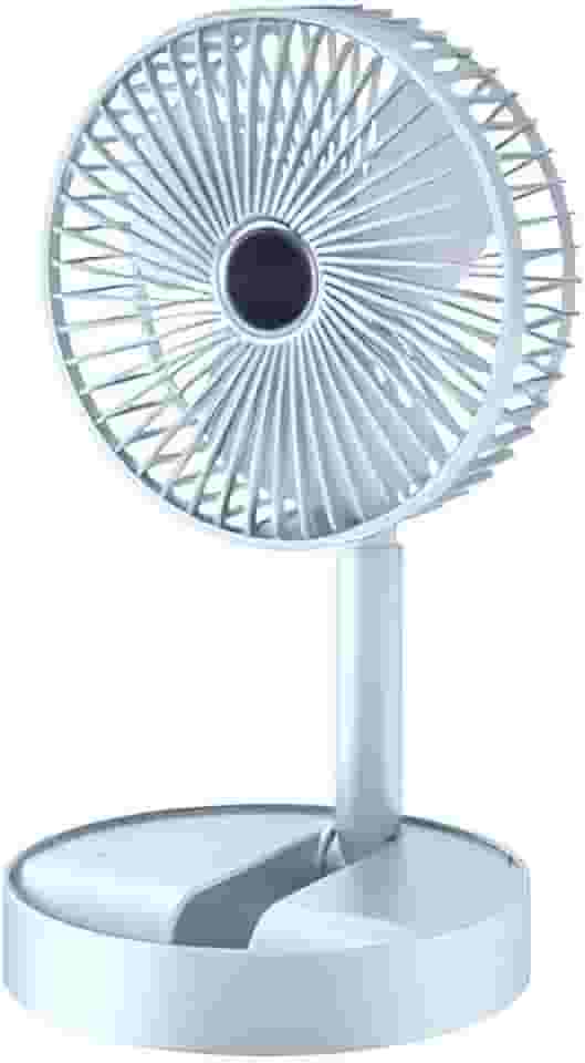 Ventilador Portátil Dobrável de Mesa USB – Recarregável com Bateria 2000mAh, 3 Velocidades, Altura Ajustável, Silencioso – Ideal para Escritório e Home Office - RCM Group® (Branco)