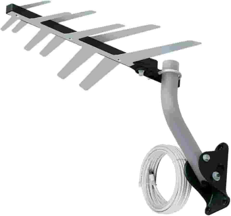 Antena Externa Digital para TV 2 em 1 Completa, Aquario, DTV-1500, Prata, Médio