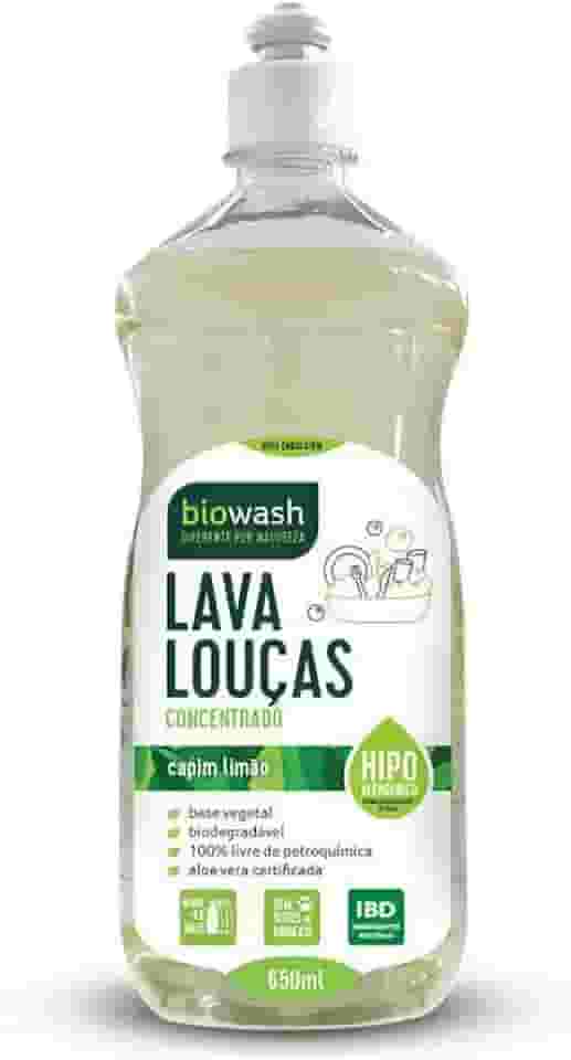 Biowash Lava Louças Capim Limão 650ml Hipoalergênico Concentrado