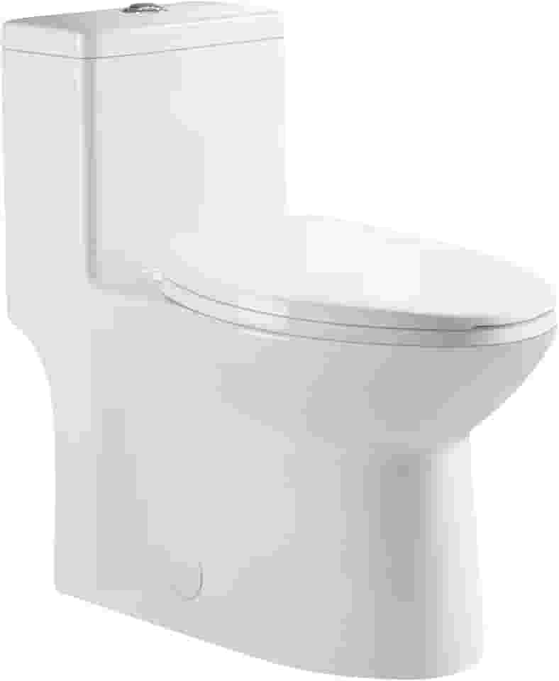 DeerValley Vaso sanitário Symmetry 25.4 cm Rough-In Dual Flush alongado peça única com assento de altura confortável, design totalmente contornado, descarga de alta eficiência – DV-1F52508R