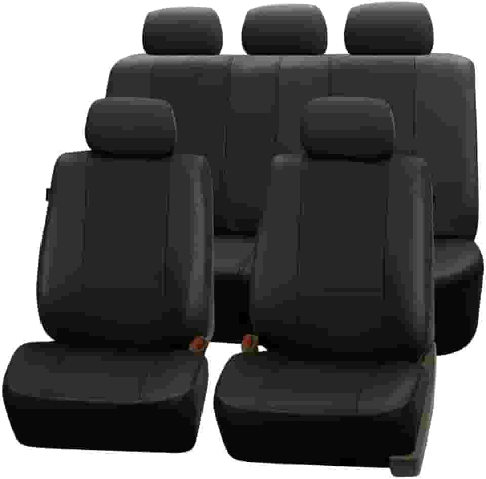 Jogo de Capas em Couro Banco Automotivo Carro Impermeável Universal (Preto)