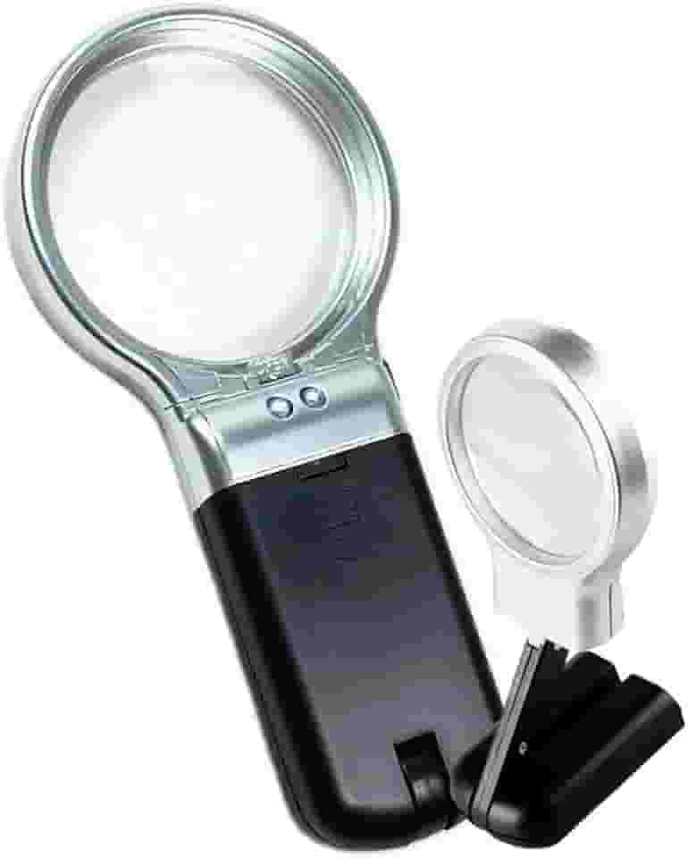 Lupa de Mão Com Luz 2 Leds dobravel 3x1 CBRN01491 - Commerce Brasil