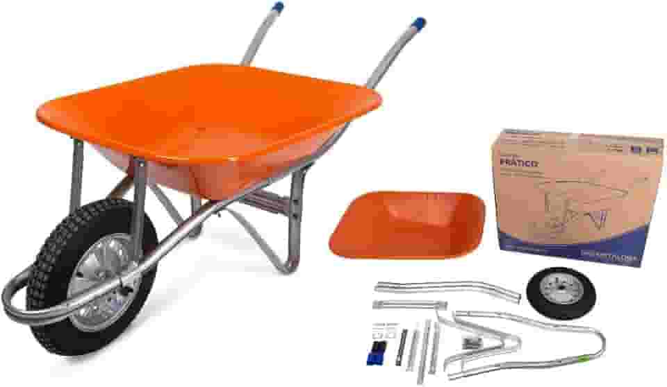 Carrrinho de Mão Reforçado Aço Galvanizado 60 Litros