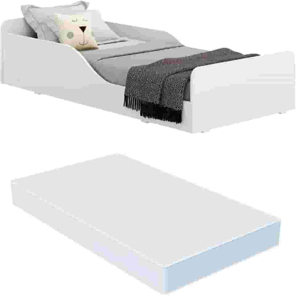 Cama Montessoriana Melissa Plus com colchão Multimóveis 100% Mdf Branca.