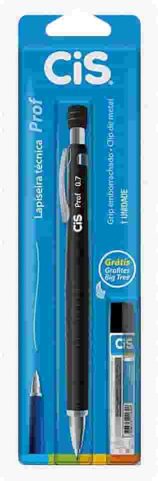 Lapiseira Técnica Prof 0.7 mm, CIS, Preta, Blister c/1 unidade