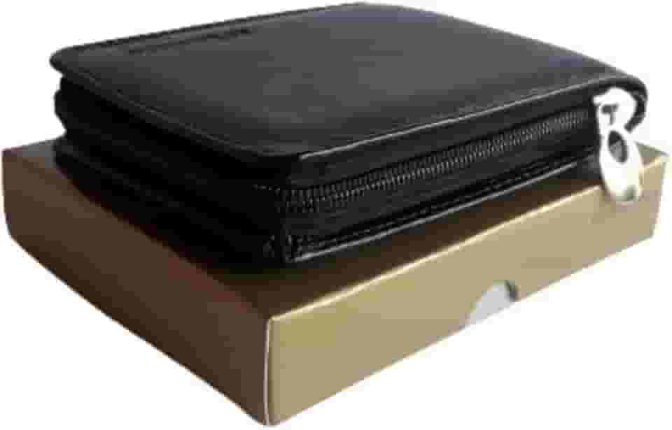 Carteira Masculina De Couro Ziper Porta cartão Documentos Notas Moedas