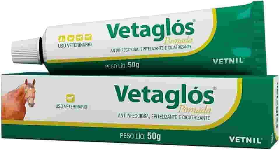Vetaglos Vetnil Pomada 50g Cicatrizante e Regeneradora para Ferimentos Cortes e Queimaduras em Animais