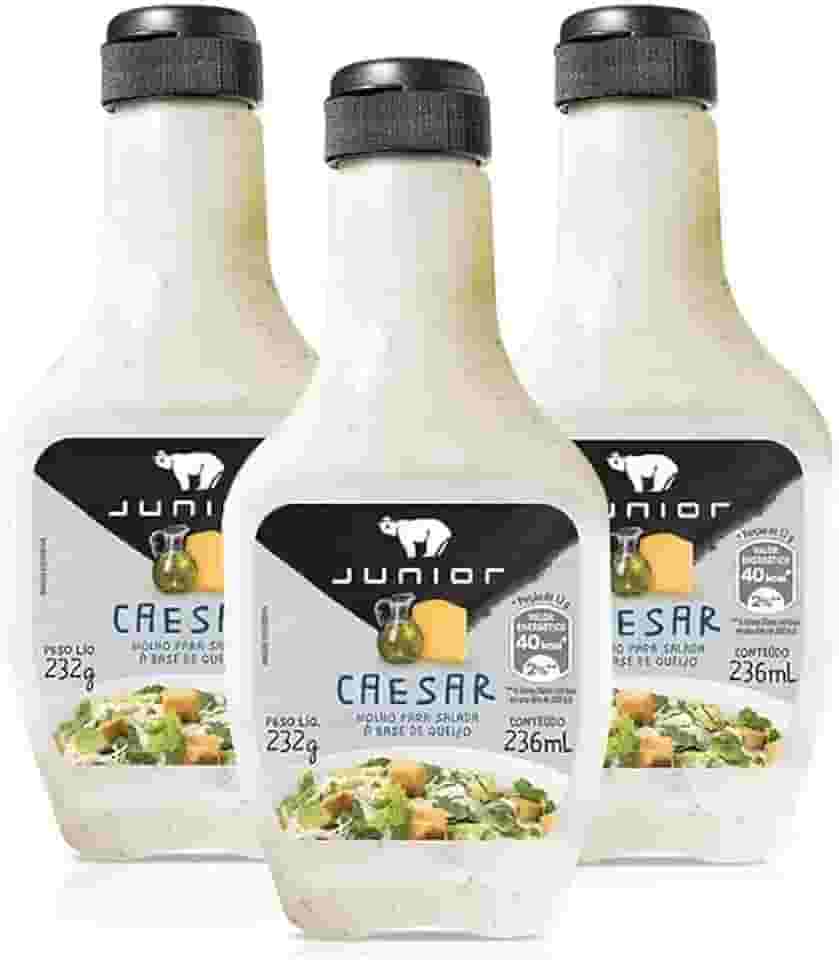 3 Molho Caesar Salada Junior 232g Frasco 236ml