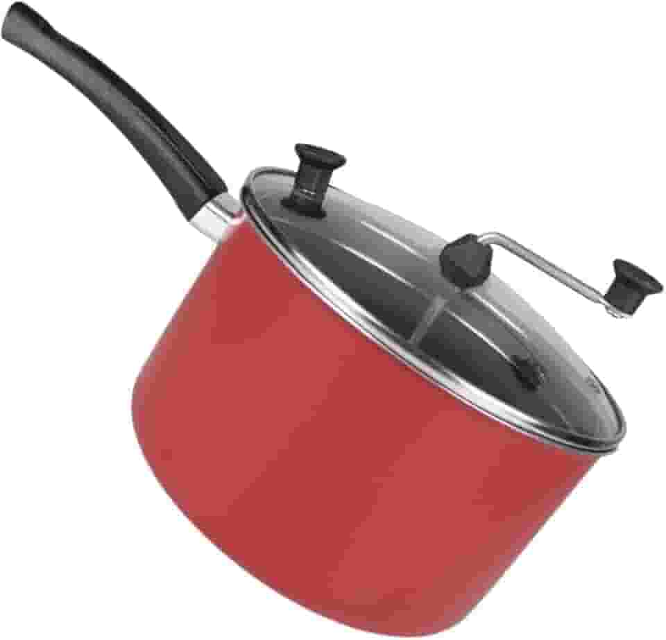 Pipoqueira Antiaderente Tampa Vidro Rl 20cm 4l Cor Vermelho