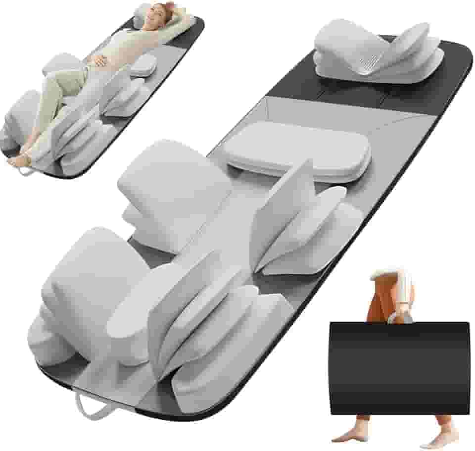 Esteira Massageadora, 28 Almofadas de Ar Tridimensionais, Pacote de Calor Termostático de Dupla Ação para a Cintura+Costas, 3 Níveis de Temperatura Que Podem Ser Ajustados Pelo Ttilizador