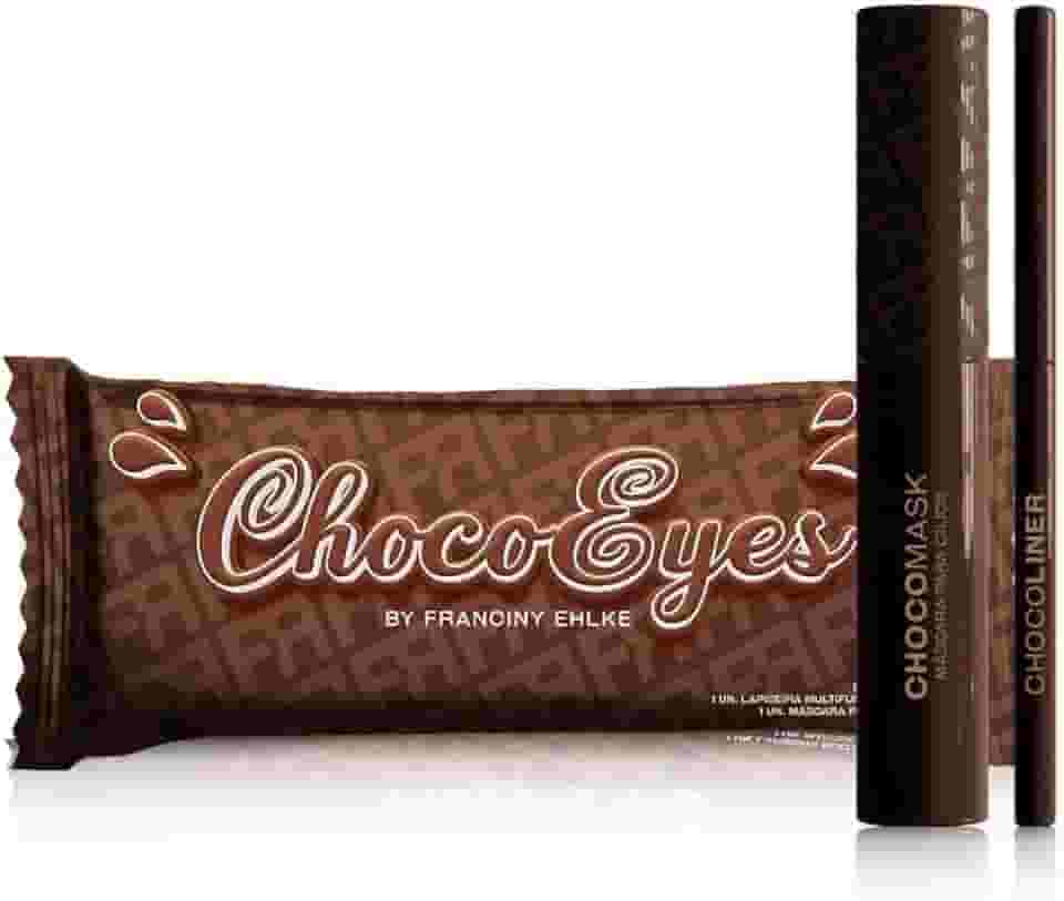 KIT FRAN CHOCOEYES MÁSCARA CILIOS MARROM E LÁPIS MULTIFUNCIONAL BY FRANCINY EHLKE
