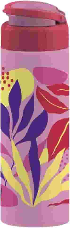 Garrafa Squeeze Roma TIBA 700 ml Decorada Rosa