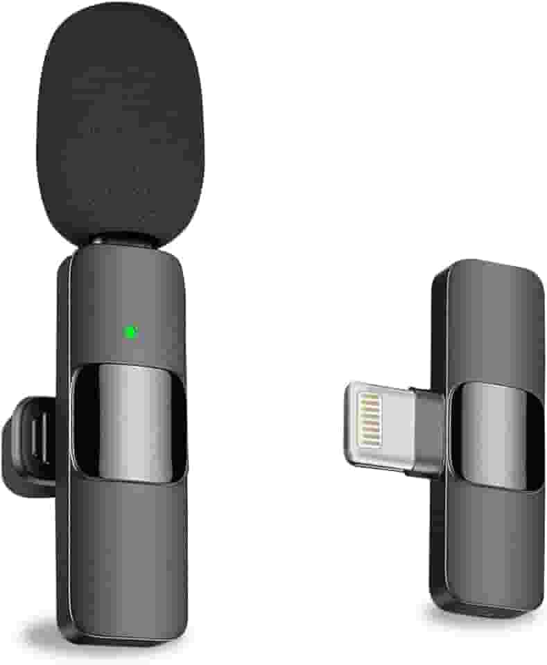 MAYBESTA — minimicrofone sem fio 2 em 1 para iPhone, iPad, celular Android com Bluetooth para gravação de vídeo, USB-C, para YouTube, Tiktok, podcasts, vlogs