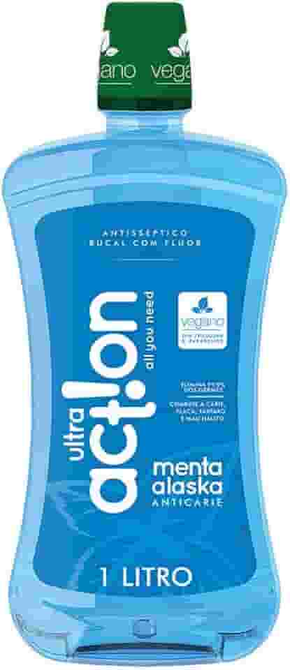Ultra Action Enxaguante Bucal Menta Alaska Sem Triclosan Sem Parabeno Previne Contra A Cárie Hálito Saudável Produto Vegano 1 L