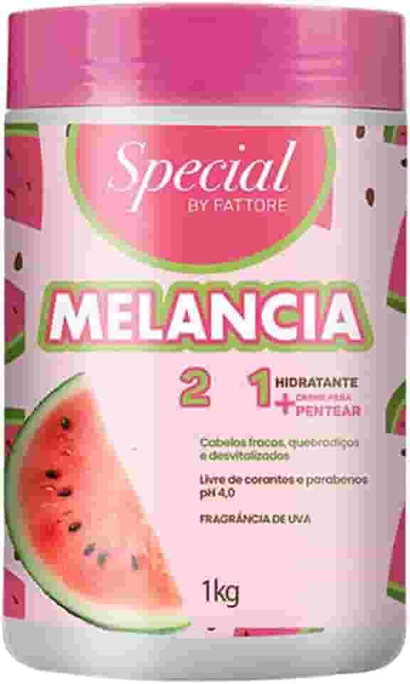 Máscara Hidratante 2 em 1 Minha Melancia - Special By Fattore (1kg) | Hidratação Profunda, Definição e Brilho | Vegano, Liberado para Co-Wash, pH 4.0 | Para Todos os Tipos de Cabelos