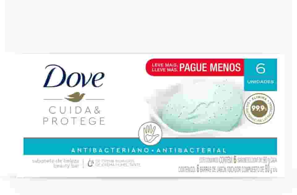 Pack Sabonete em Barra Dove Cuida & Protege Envoltório 6 Unidades 90g Cada Leve Mais Pague Menos, Dove