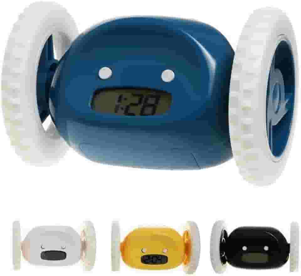 Despertador com Rodinhas Fugitivo Digital ‍ - Anti-Soneca, Extra Alto e Divertido para Adultos e Crianças!