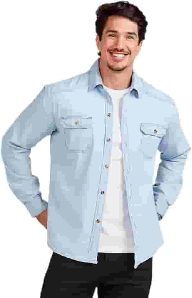 Camisa Social Jeans Slim Manga Longa