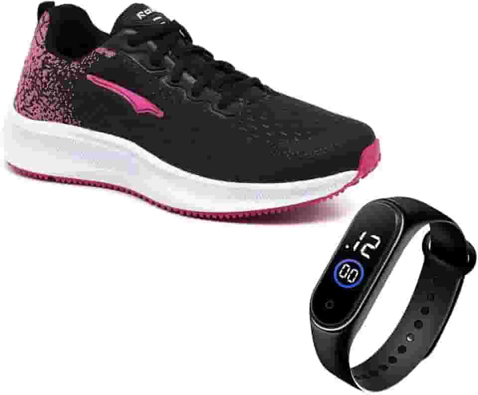 Tenis Academia Feminino Leve Macio Corrida + Relogio