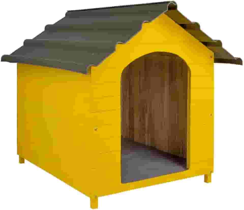 Casa Casinha De Cachorro com Telhado Ecológico Grande N5 (Amarela)