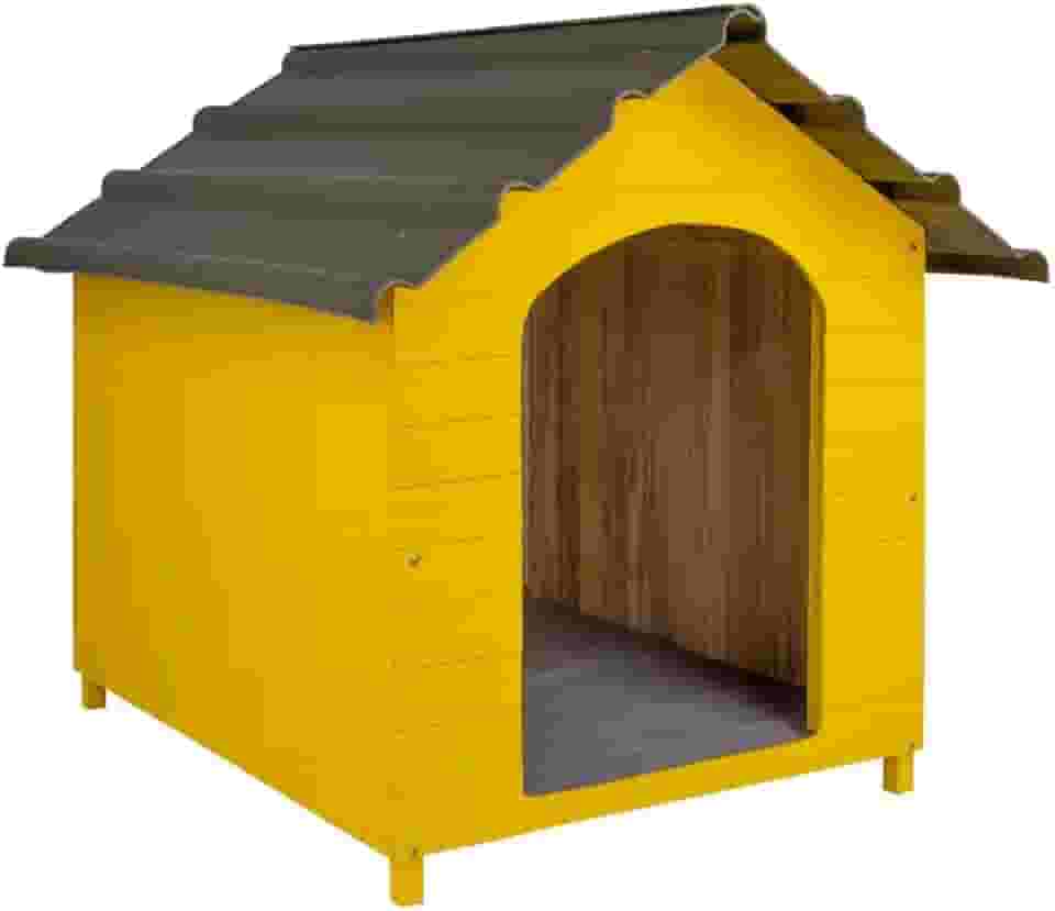 Casa Casinha De Cachorro com Telhado Ecológico Grande N5 (Amarela)