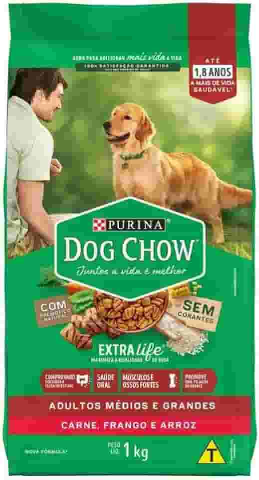 Purina Dog Chow Nestlé Purina Dog Chow Extralife Adultos Médios E Grandes Carne Frango E Arroz 10 1Kg