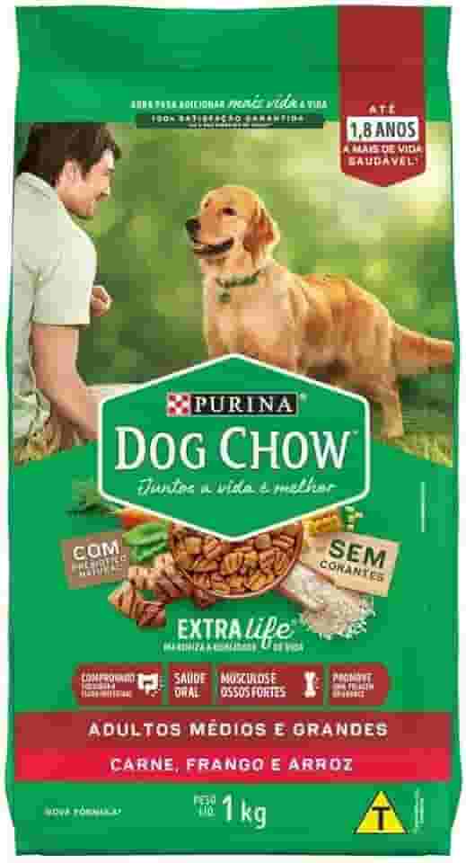 Purina Dog Chow Nestlé Purina Dog Chow Extralife Adultos Médios E Grandes Carne Frango E Arroz 10 1Kg