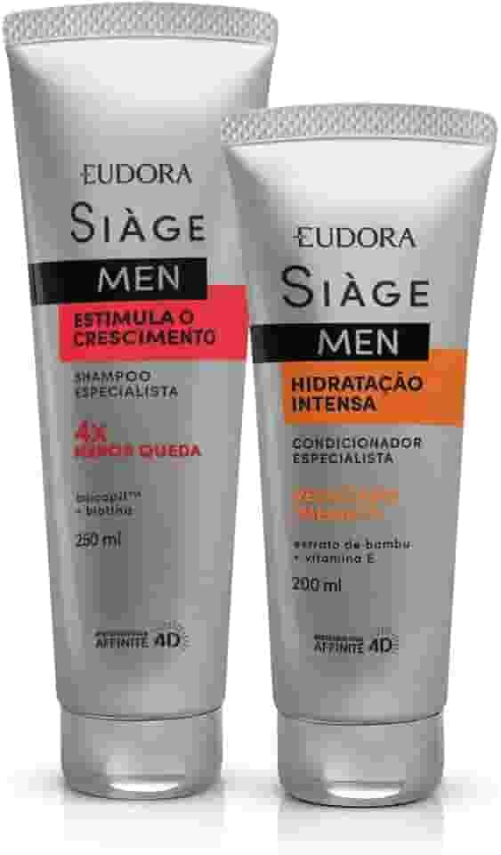 Eudora Kit Siàge Men: Shampoo Estimula o Crescimento 250ml + Condicionador Hidratação Intensa 200ml